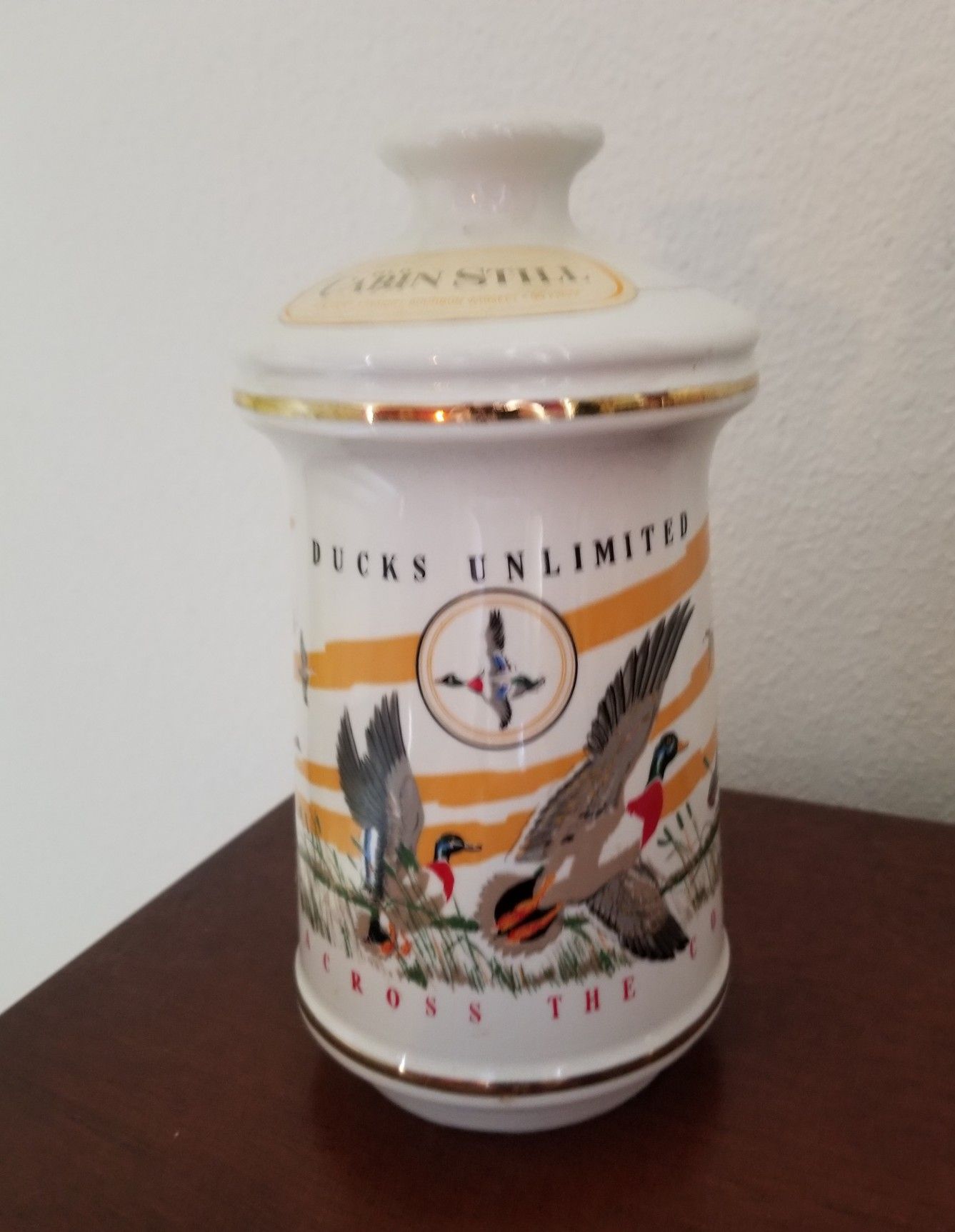 1972 OLD CABIN STILL DUCKS UNLIMITED "WINGS ACROSS THE CONTINENT DECANTER"