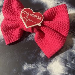 ICU Nurse Hair Bow