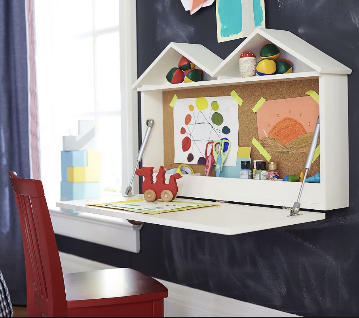 Pottery barn wall house desk with chalk board for kids