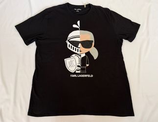 Karl Lagerfeld Tee T-shirt Short Sleeve Top Crew Neck Pullover Men Black XL
