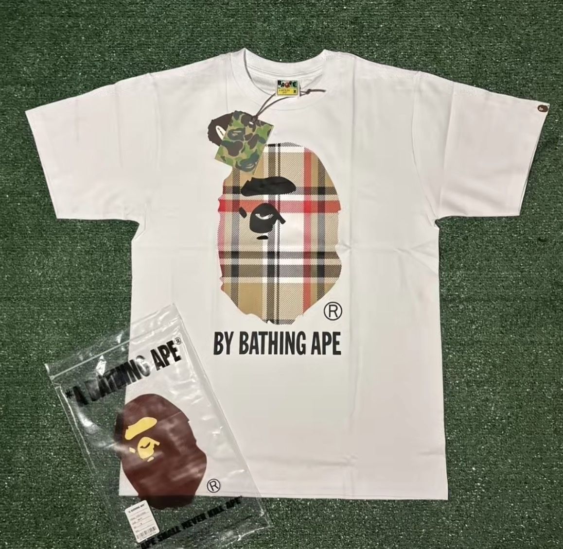 Bape Burberry Shirt Size Small And Medium