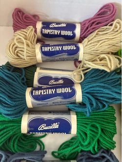 Vtg Bucilla Tapestry Will Bundle of 14 Skeins 100% Virgin Wool