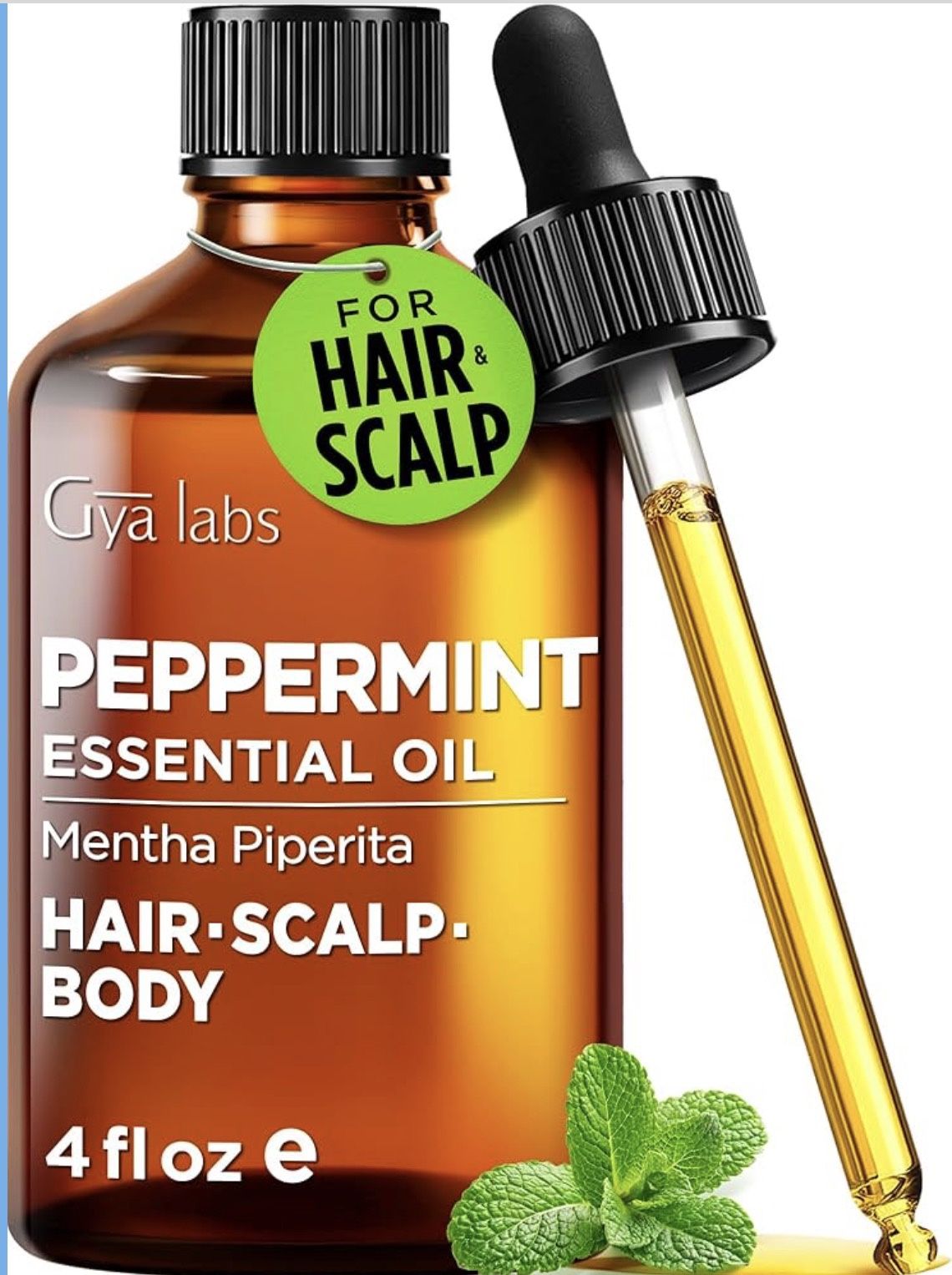 Peppermint Essential Oil - 4 Fl Oz - for Hair, Skin, Diffuser, Aromatherapy