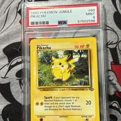 1999 pokemon jungle pikachu #60 Psa 9