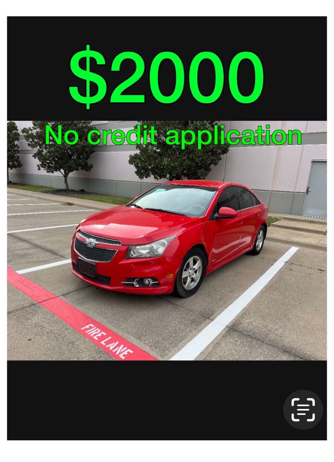 2016 Chevy Cruz No Credit Application
