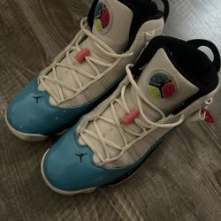 Jordan 6 Rings White Light Blue Fury Cyber Size 12