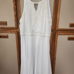 White Summer Dress, Size 12, NWT