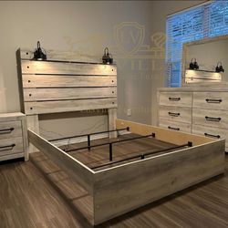 Master Suite Bedroom Furniture ⭐ Queen Size Bed $399//King Size Bed Frame $599/ Matching Dresser, Mirror, Nightstand, Mattress , Chest Sold Separately