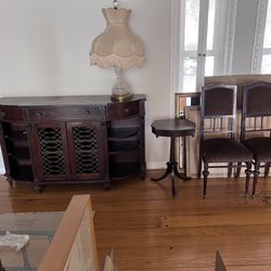 FREE ANTIQUE TABLES, CHAIRS AND LAMPS 