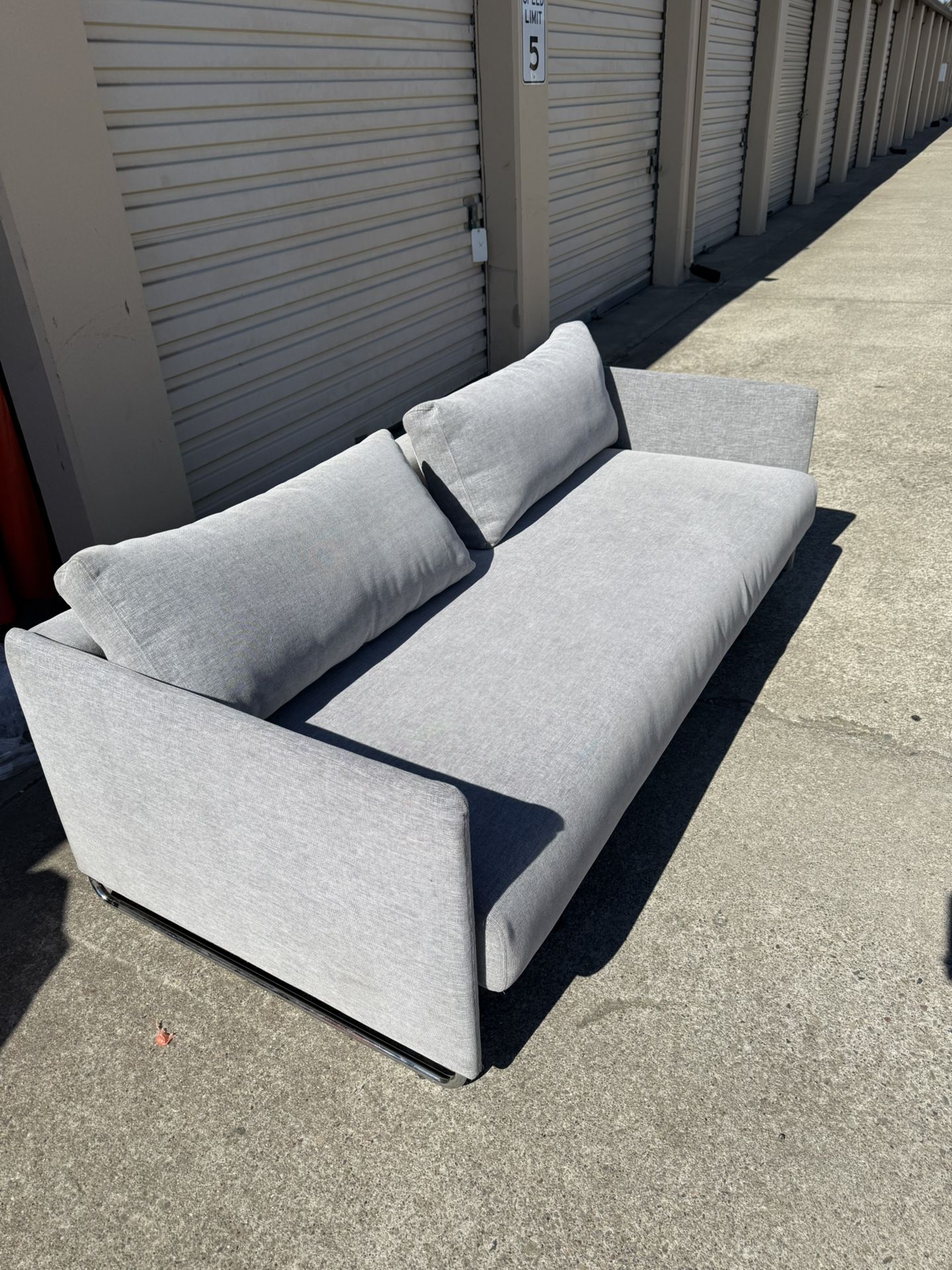 Modern Gray Fabric Sleeper Sofa Bed – Convertible Couch