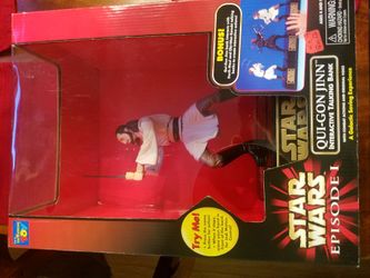 Star Wars Episode 1 Qui-Gon Jinn Interactive Talking Bank Mint in Box