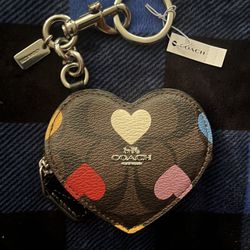Coach Heart Keyfob New With  Tags 