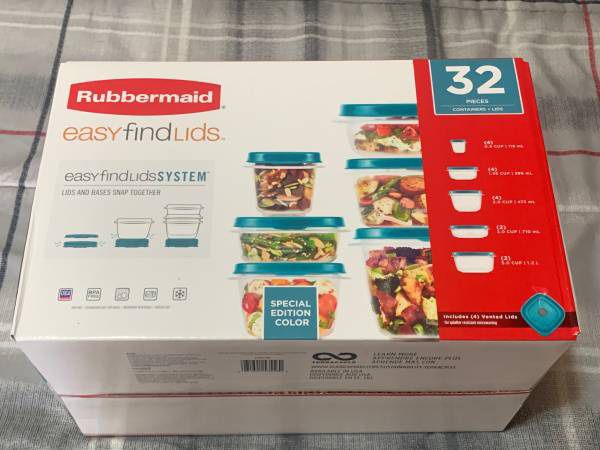 Rubbermaid Easy Find Lids 32 Pc Set With Vents, Food Storage, Household
