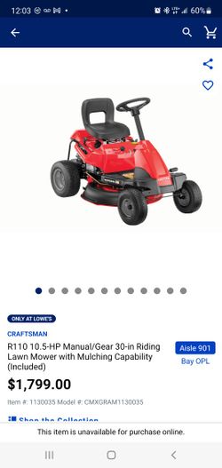 Craftsman r110 discount riding mower manual