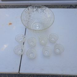 Vintage Anchor Hocking Punchbowl Set