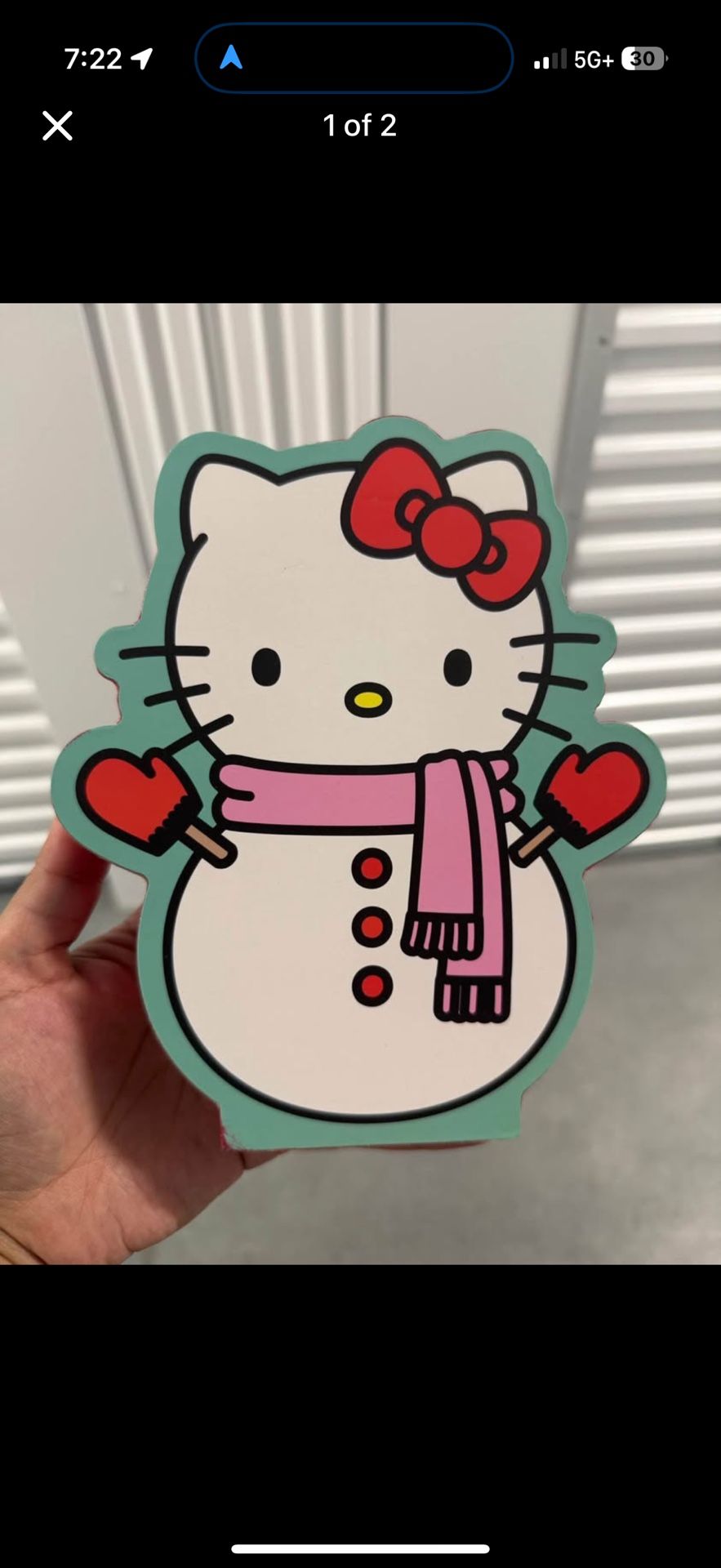 Hello Kitty Christmas Winter Wooden Cutout