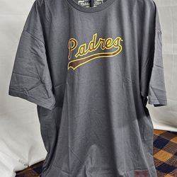 Men's Mitchell & Ness San Diego Padres Basic Woodmark T-Shirt Size 3XL Grey