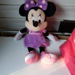 Disney Just Play Large 20" Minnie Mouse Pink & Purple Plush Doll Toy