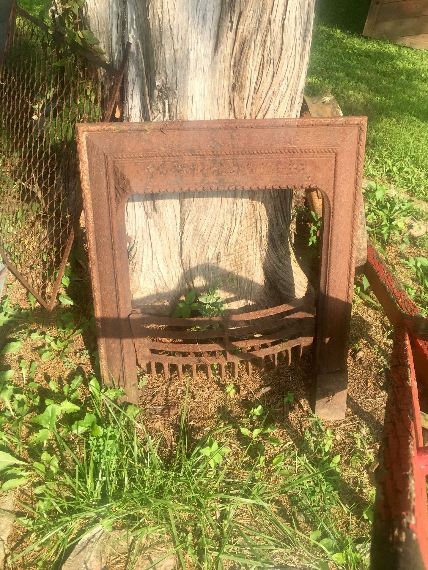 Very Old Vintage Fireplace Grate and Insert