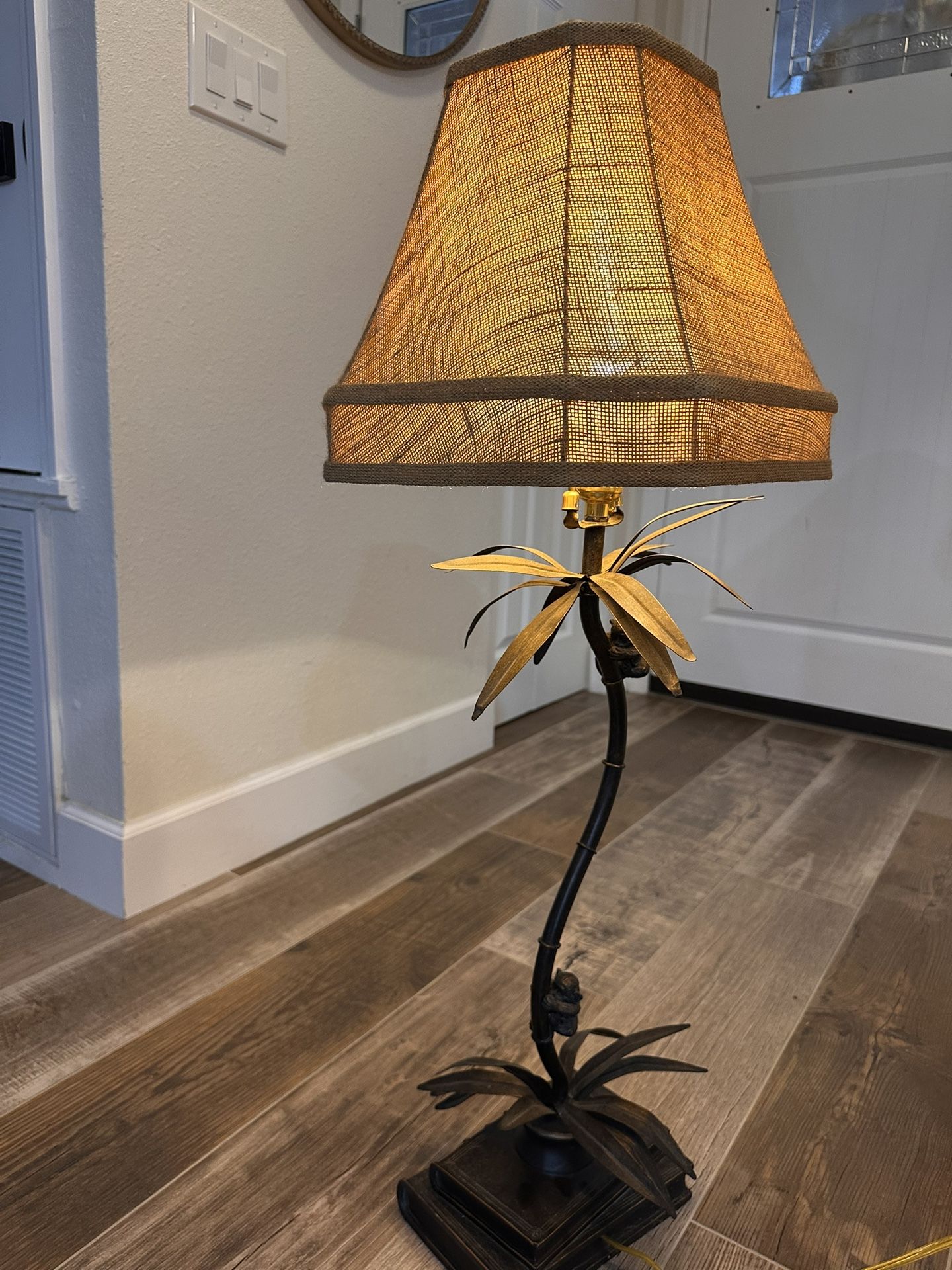 Antique Metal Palm Book Lamp