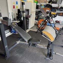 Exercise Bench with barbell Rack and weight holder