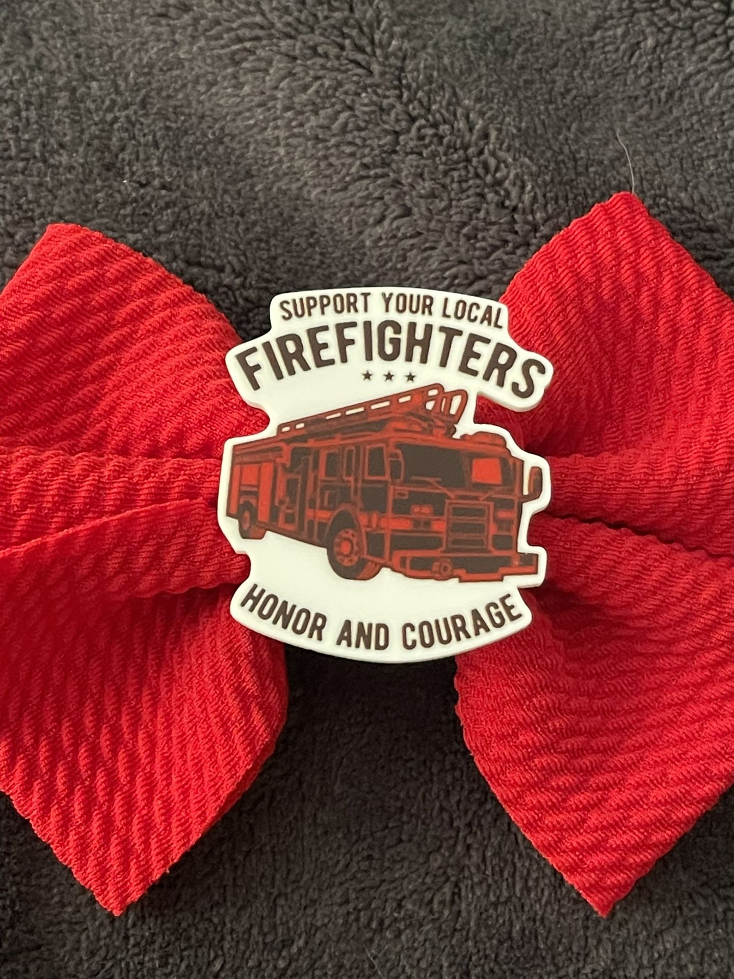 Firefighter Hair Bow