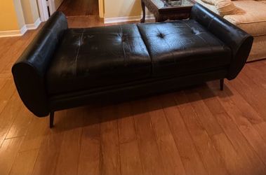 Black leather bench