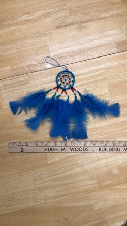 Small Blue Dream Catcher with Feathers