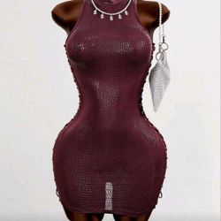 Burgundy Sexy M Dress
