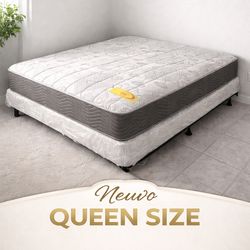New queen mattress and box spring. 2 pc bed frame is not included