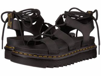 Dr. Martens Black Leather Platform Sandals
