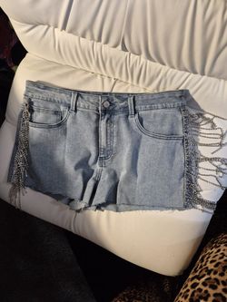Rhinestone Denim Shorts