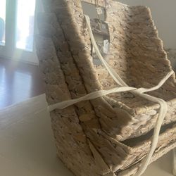 Lot Of  Woven Handled Storage Baskets to organise your desktop or workspase