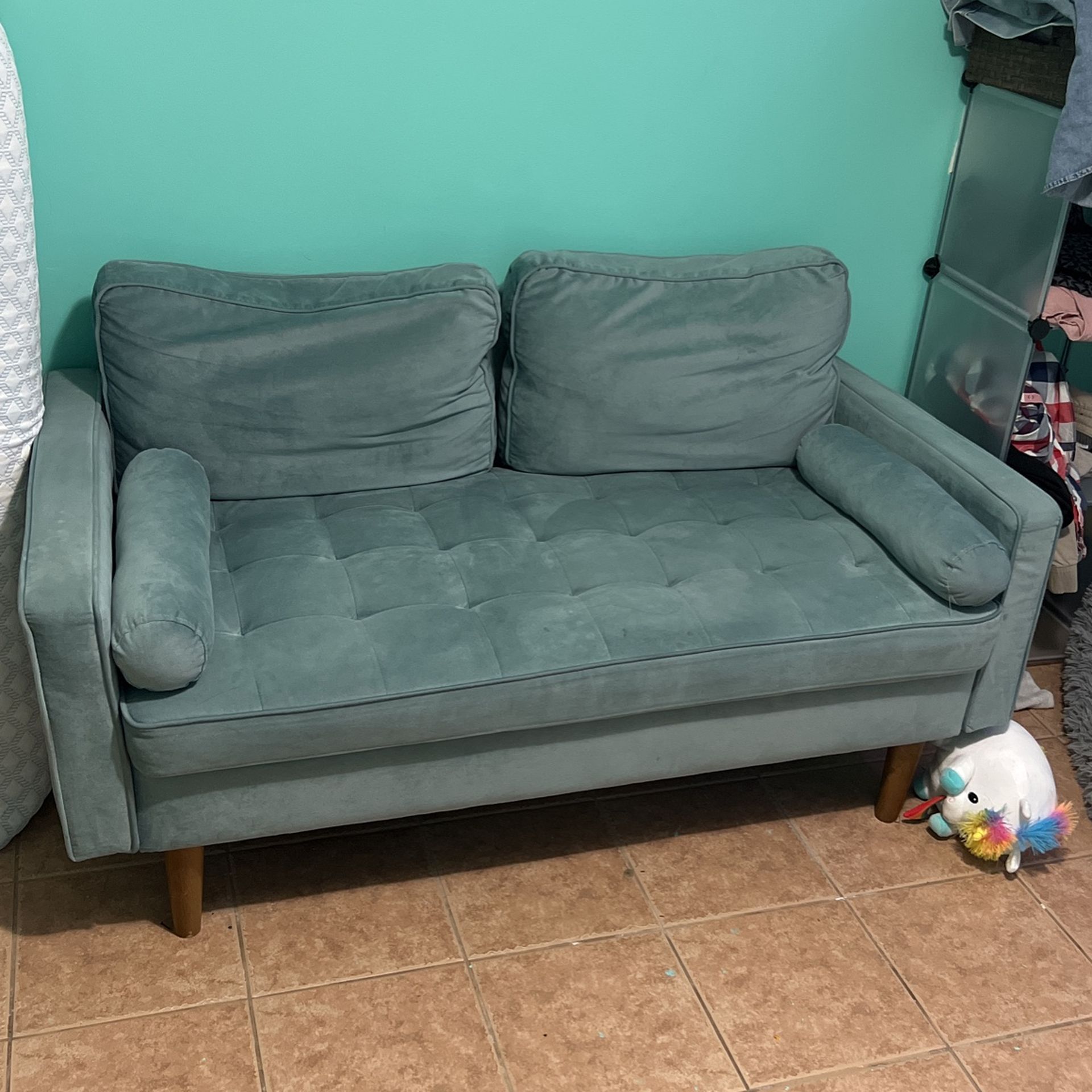 Baby Blue Loveseat Couch. Original Price 300