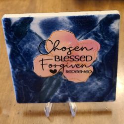 Tile Art. Faith Quotes On 3" Square Tiles. Set of 3. Stand Included 