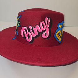 Hand Painted Bingo fedora