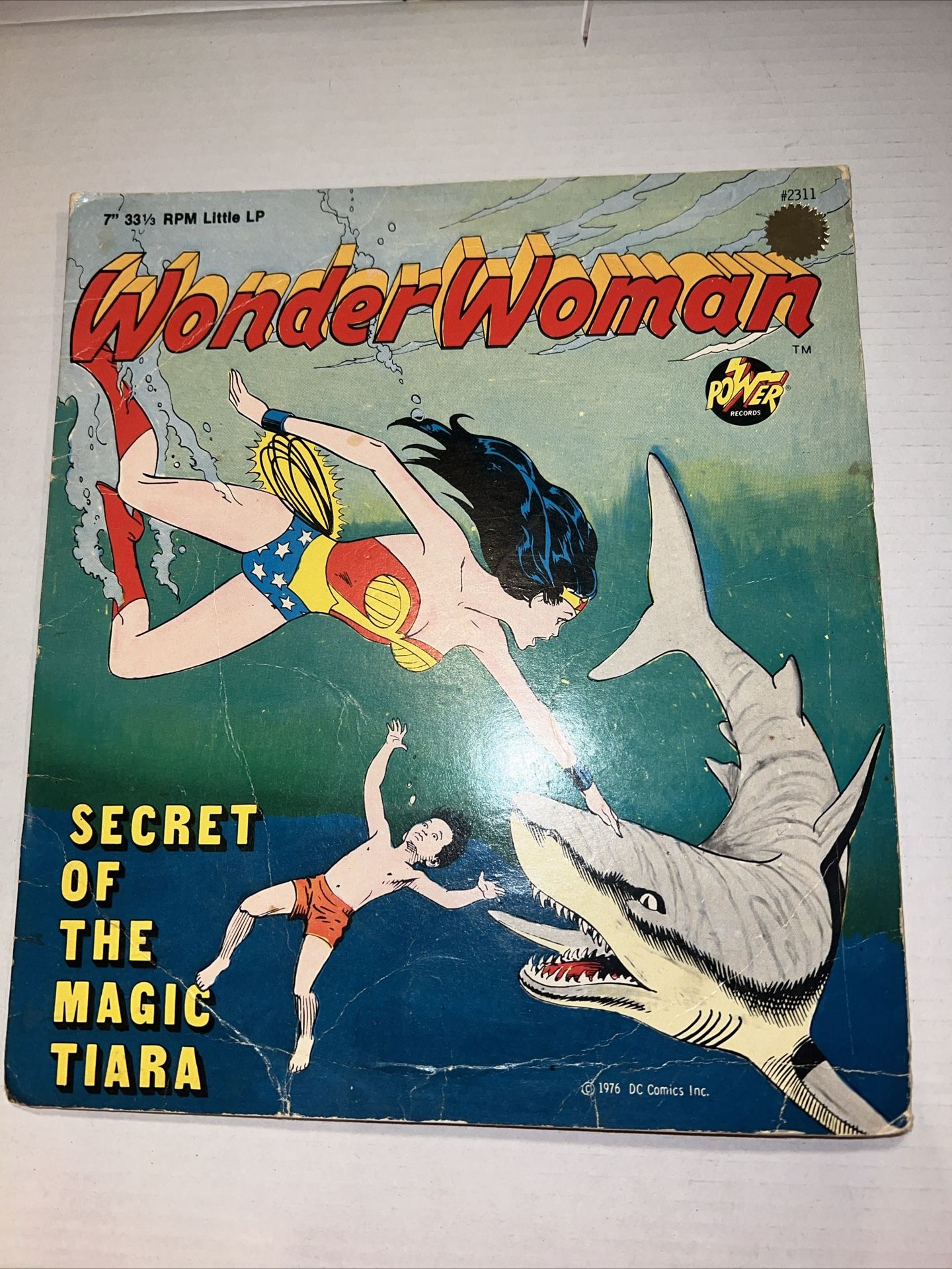 Vtg Wonder Woman Secret Of The Magic Tiara 7" 33 1/3 Rpm Little LP Record