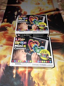 HASBRO LITE BRITE MINI-X CONNECT 179 PIECES...LIGHTS UP!!!...NEW...SMOKE FREE HOME...$10 EACH FIRM...
