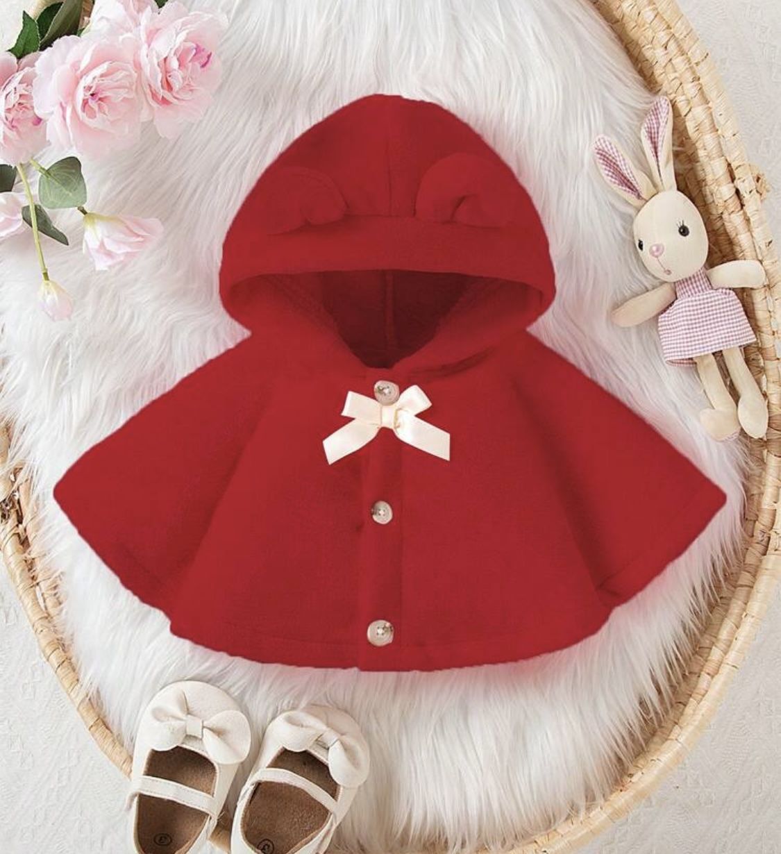 Adorable Baby Hooded Cape Coat