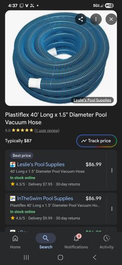 40 Ft. X1.5in Pool Hose Poolflex Protech