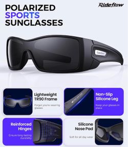 🆕 in 📦 Polarized Sunglasses with Saltwater Coating Polarized Fishing,Wrap Around UV400Protection,Sports Sunglasses for Running Golf Fishing