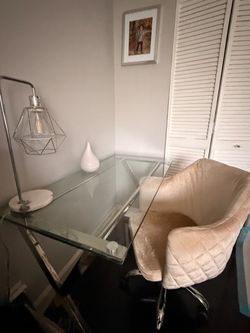 Modern Glass Desk and Chair