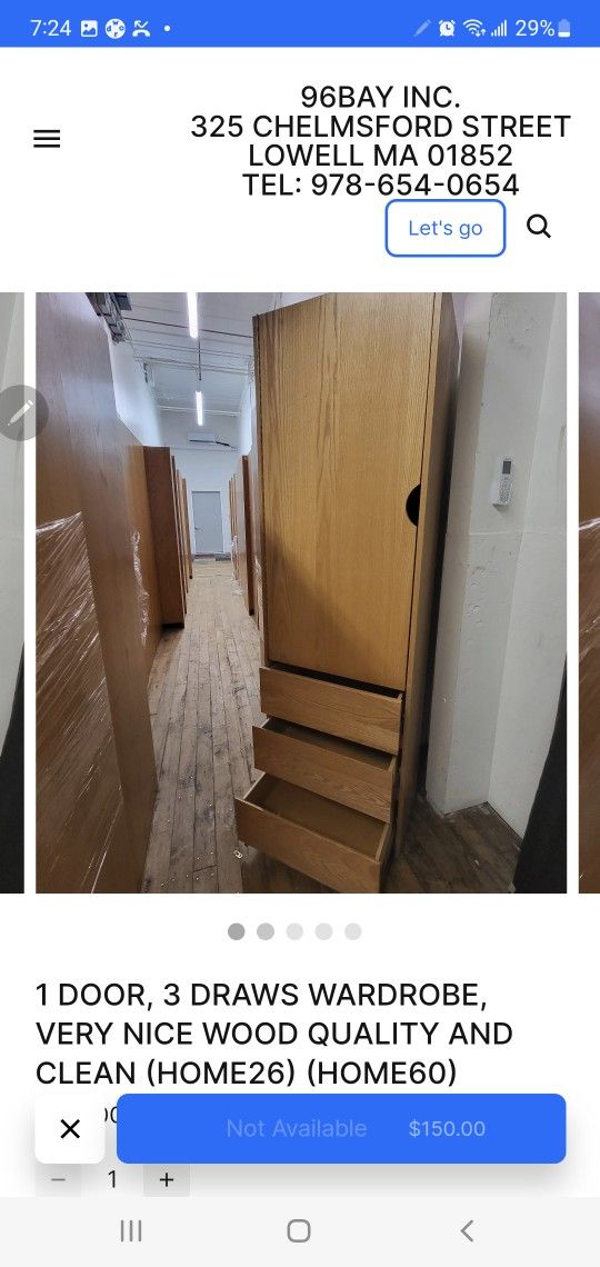1 DOOR, 3 DRAWS WARDROBE, VERY NICE WOOD QUALITY AND CLEAN (HOME60)