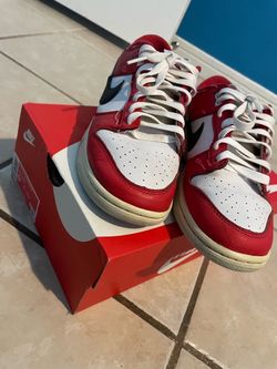 Nike Dunk Low Retro PRM, size 6n half, red n white