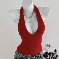 Red Halter Top