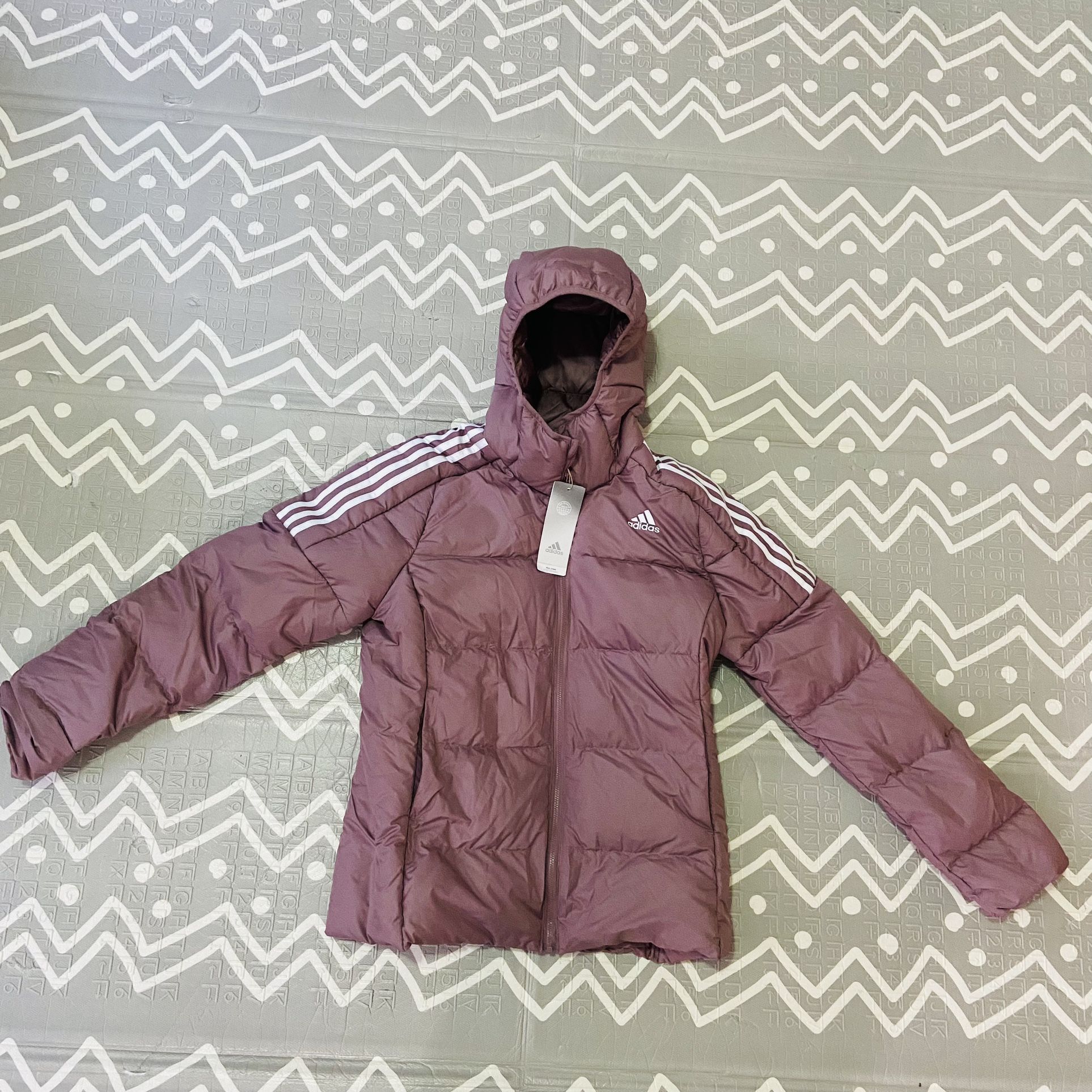 Adidas running training pink thick winter snow puffer jacket coat bomber