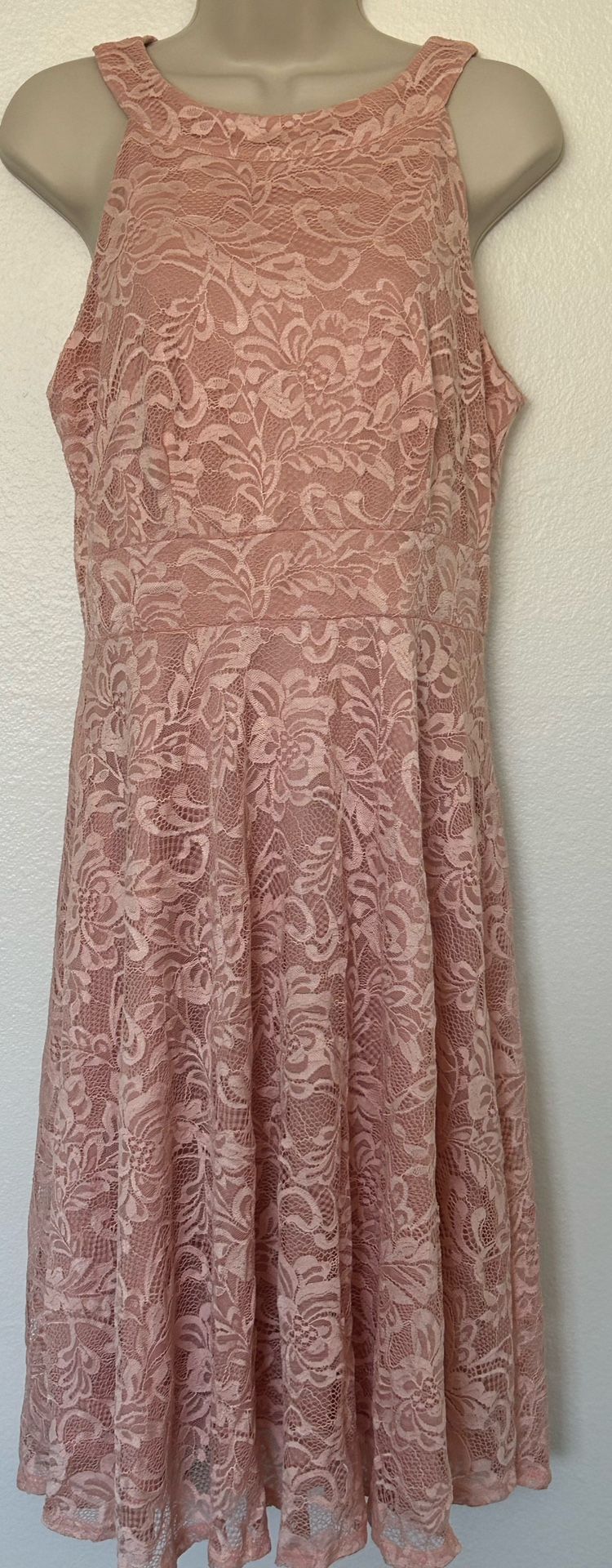 Blush Lace Empire Waist Dress