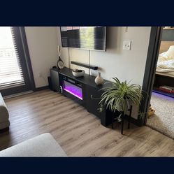 75” Custom Black Tv Stand Like New 