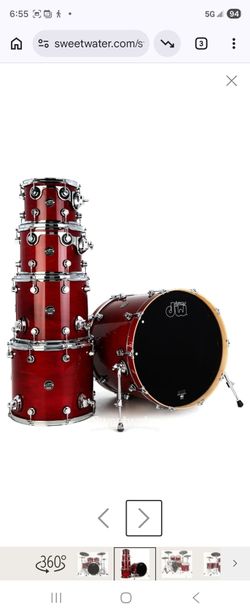 DW Performance 5 piece Cherry Stain Drum Set..