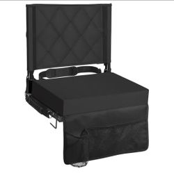 Black Padded Stadium Seat with Back Support
